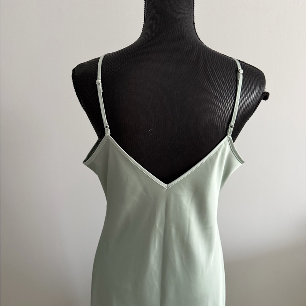 Birdy Grey Women’s Alice Matte Sage Spaghetti Straps Slip Maxi Dress L - Picture 10 of 14